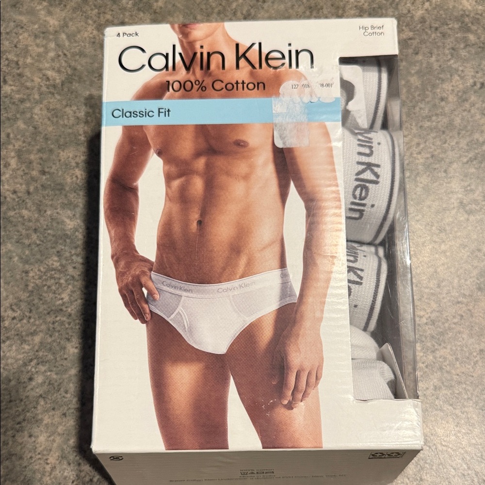 Calvin Klein Classic Fit White Briefs - 4 Pack